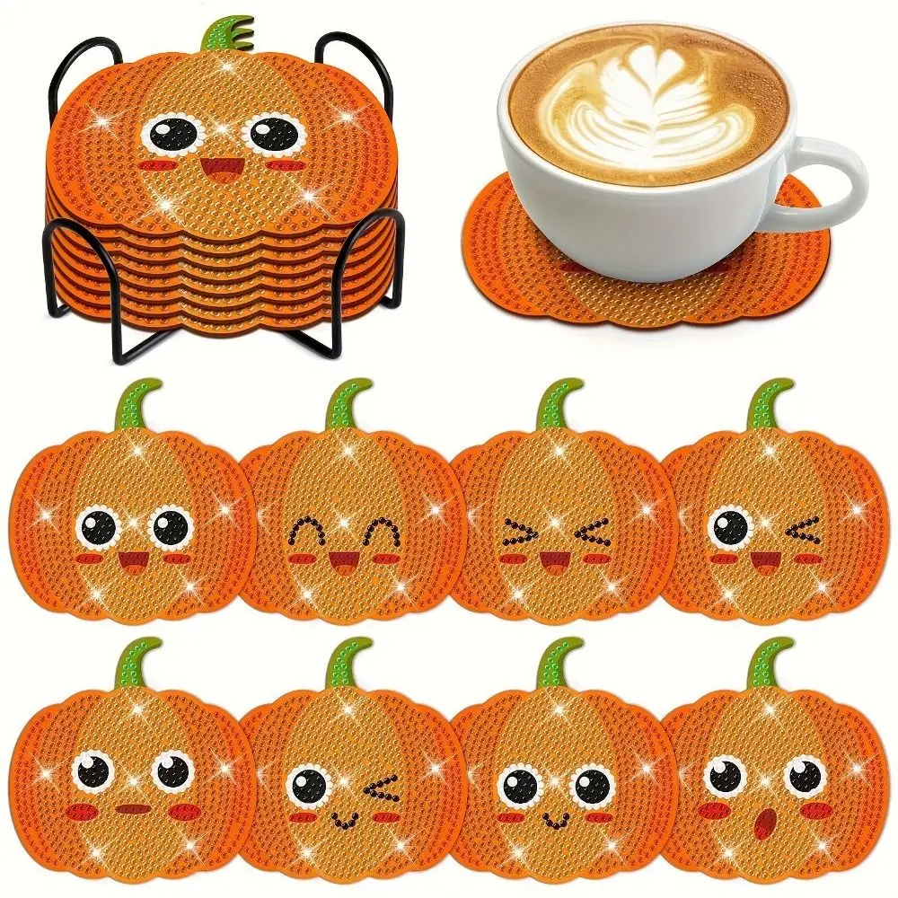 

Mandala Diamond Painting Coasters Kit Anti Slip Cartoon DIY Handicraft Supplies Shining with Holder Acrylic Diamond Paintings