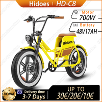 HD-C8 Electric Bike 700W Powerful Motor 48V17AH Removable Battery Aldult E-bike 20*4.0 Inch Fat Tire Mountain Electric Bicycle