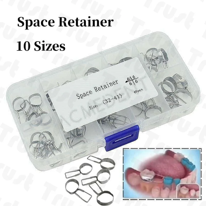 10-Sizes Dental Space Retainer Band Molar Adjacent Teeth Missing Maintainer Bands 4pcs/Pack