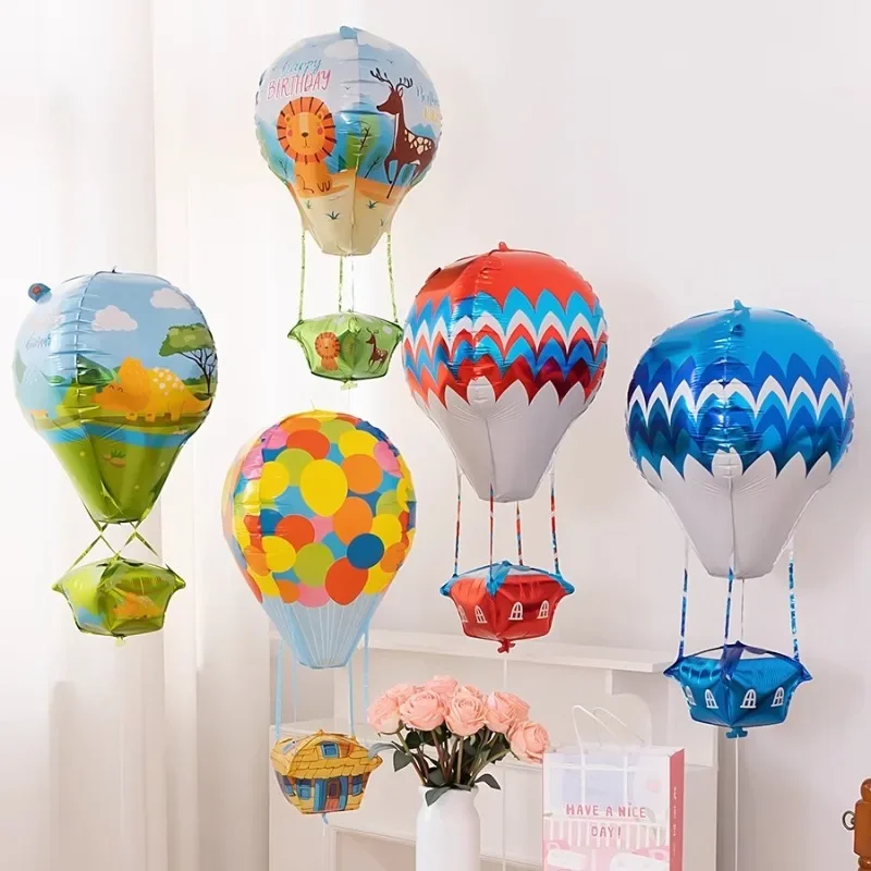 4D Floating Hot Air Balloon Aluminum Film Balloon Children's Classroom Living Room Shopping Mall Window Decoration gift