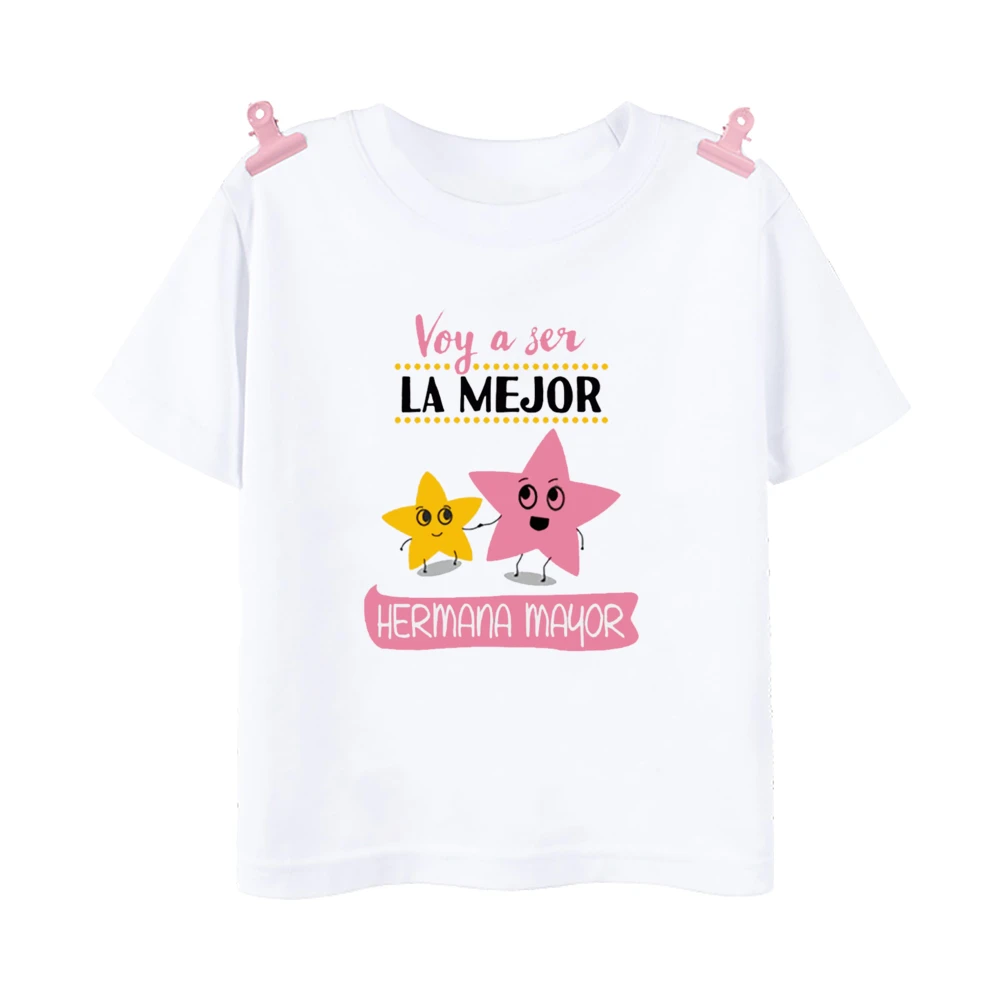 I'm Being Promoted To Big Sister T-shirt Baby Announcement T Shirt Kids Spanish Print Tee Girl Tops Children Tops Summer Clothes - view 4