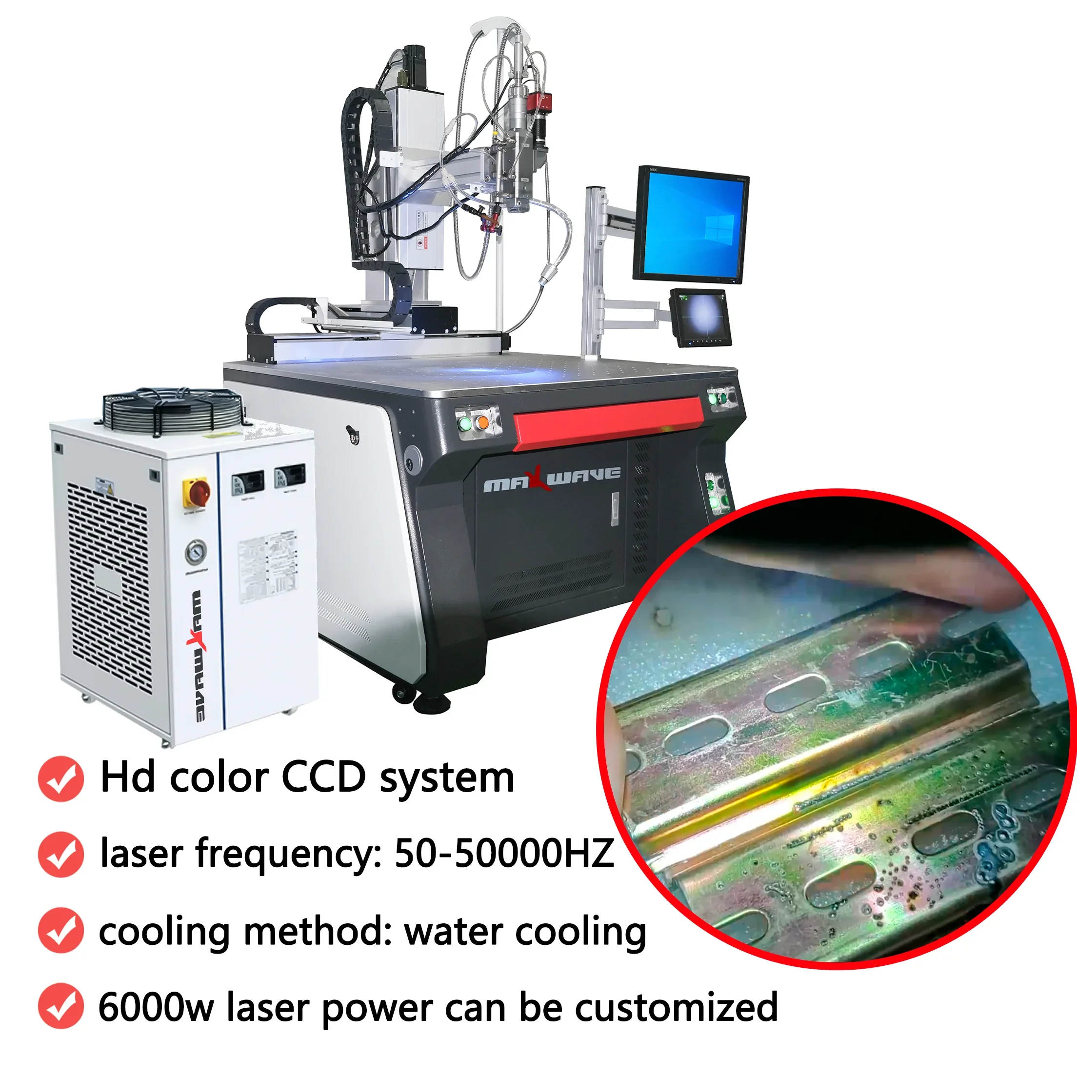 Aluminum Continuous  welding machine welding robot High Precision Fiber Laser Welding Optical fiber YAG Spot Automatic