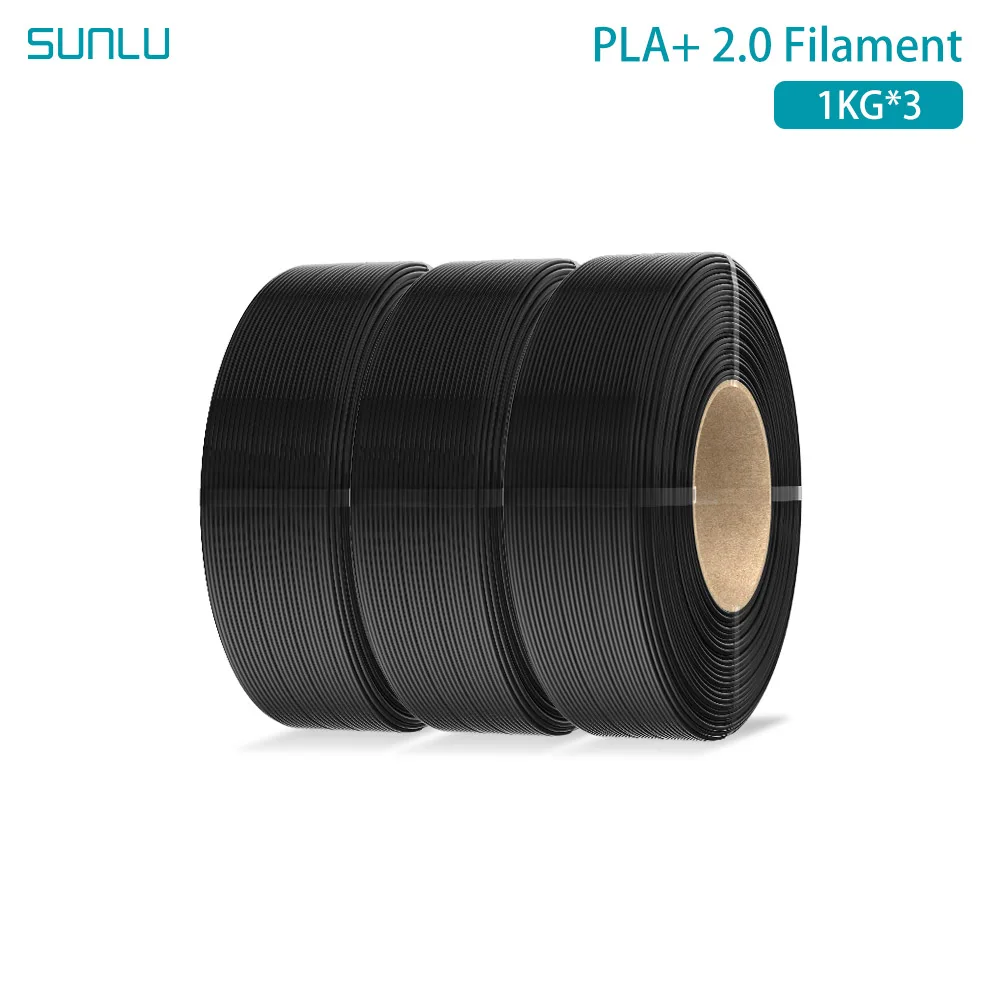 SUNLU 3KG PLA+2.0 3D-printer filament navulling, hoge sterkte PLA+ filament bundel, geen spoel navulling 1.75mm voor herbruikbare Bambu Lab