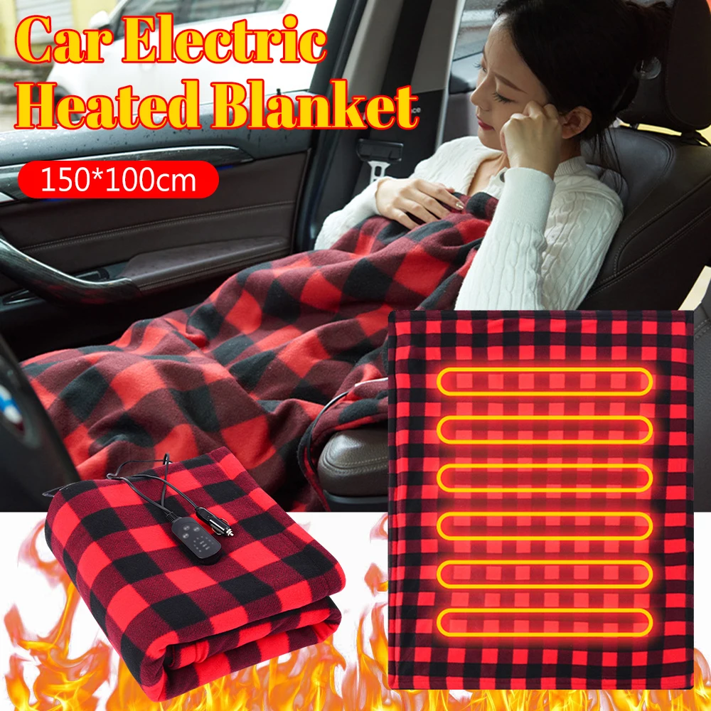 

Car Electric Heated Blanket Outdoor Heated Blanket Electric Body Warmer Blanket Fast Heating 12V Heating Mat 9Temperature Adjust