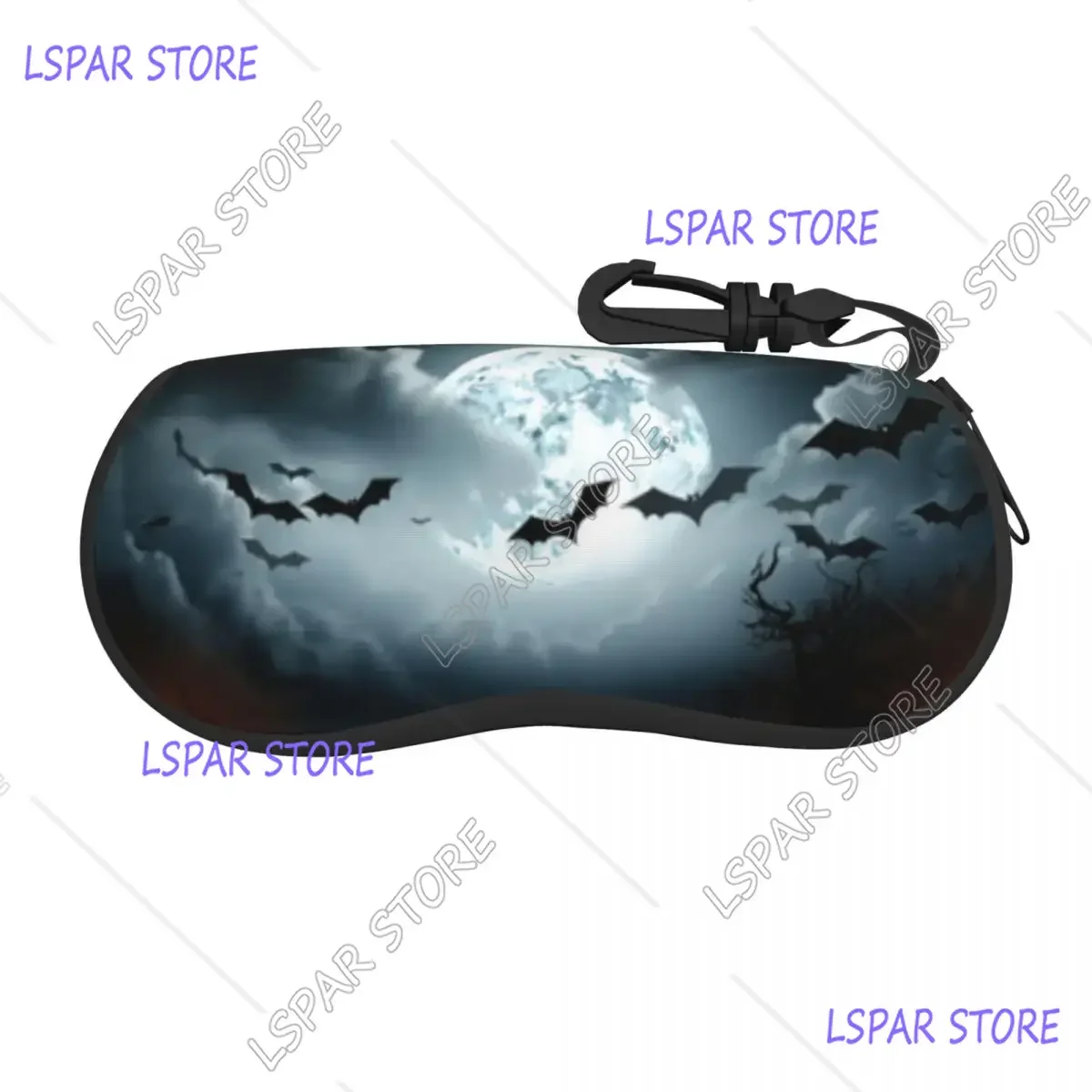 

Glasses Case Night Of Terror Full Moon Portable Zipper Glasses Case Unglasses Cover Glasses Storage Case