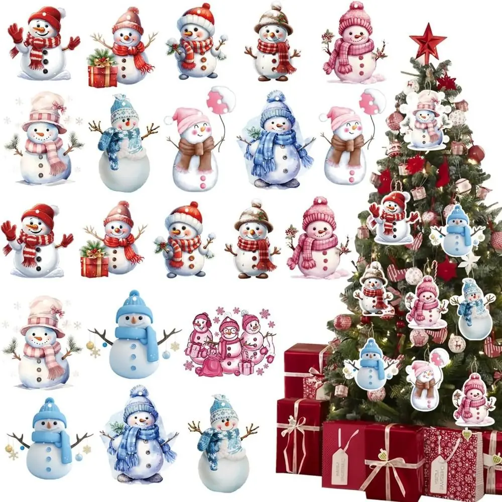 

24PCS/Set Wooden Christmas Tree Ornaments DIY Hanging String Craft Gingerbread House Christmas Pendants Party Supplies