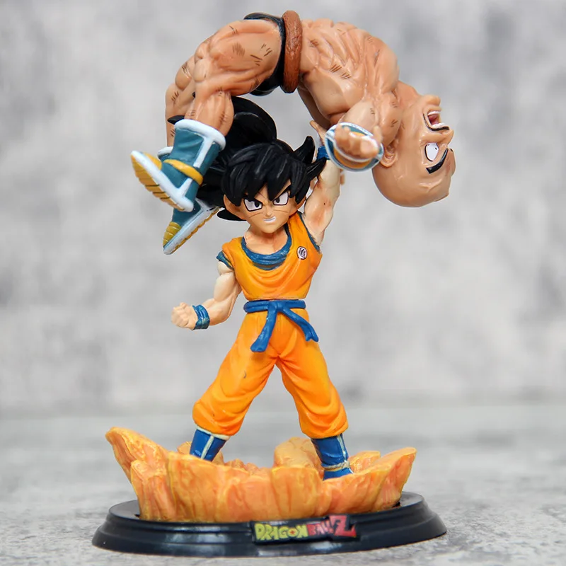 12cm Dragon Ball Z Anime Son Goku Vs Nappa Action Figures Statue Model Toys For Children Pvc Statue Doll Collection Toys Gifts