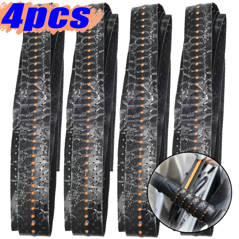 Anti-slip Durable Handlebar Protection Strap Motorcycle Accessories PU Motorcycle Handlebar Soft Shockproof Strap Riding 2/4pcs
