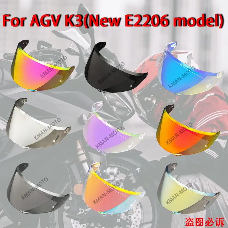 Visor For NEW AGV K3 DOT(E2206) Replacement Motorcycle Helmet Visor Lens Glass Windshield Shield Viewfinder Screen Accessories