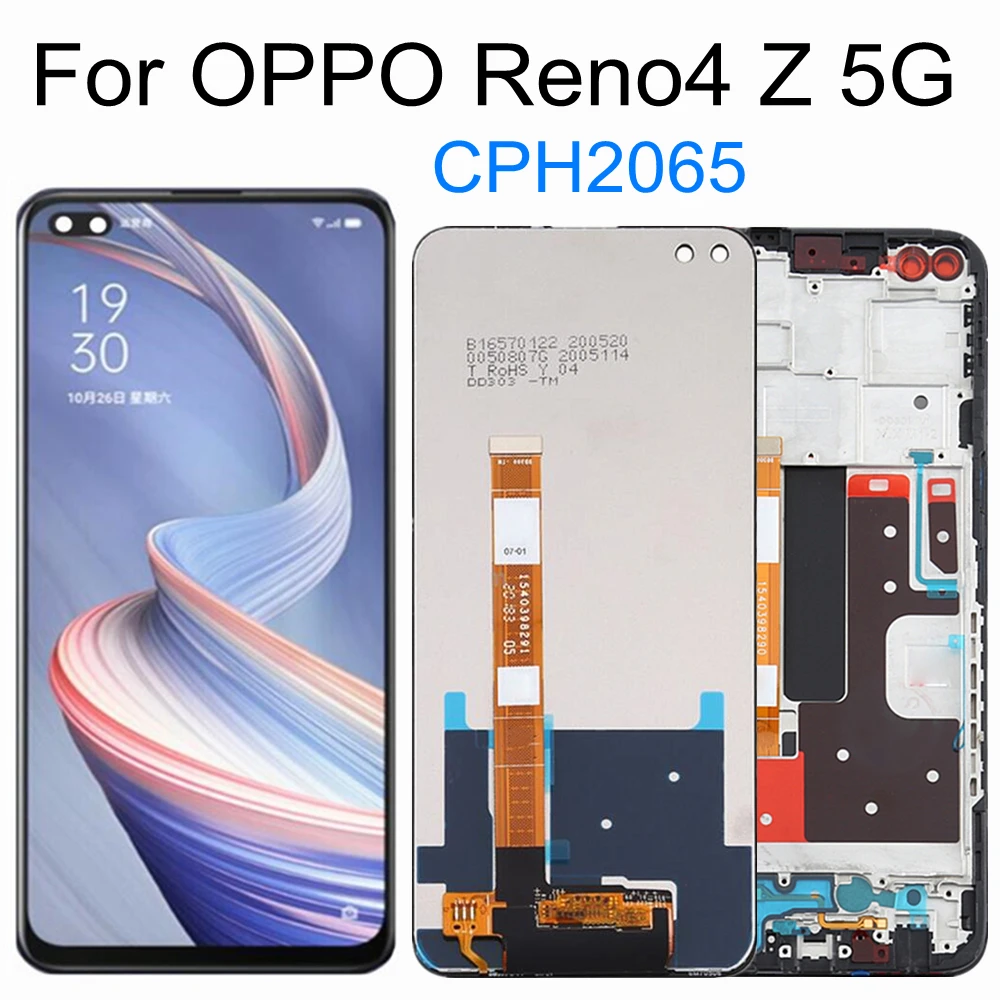 6.57 For OPPO Reno4 Z 5G CPH2065 LCD Display Touch Screen Digitizer Assembly Replacement For Reno 4Z Reno4Z LCD Display