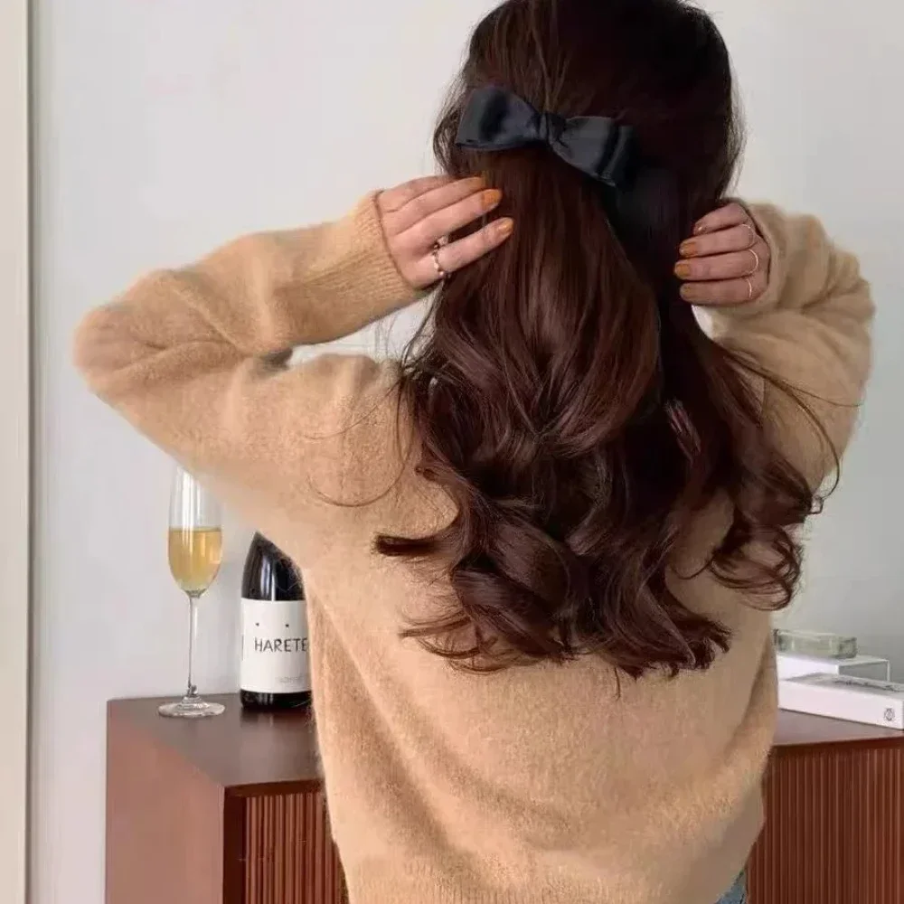 مقاطع الشعر الشريط الرجعية الساتان الربيع كليب دبابيس الشعر عصائب مع مقاطع الفتيات أنيقة القوس الصلبة موضة بسيطة إكسسوارات الشعر #2