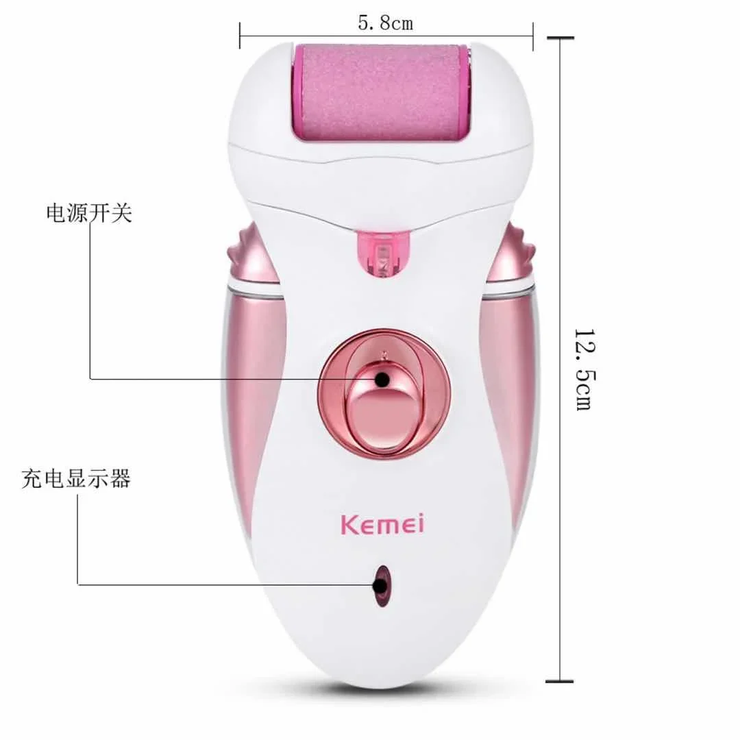 Kemei KM-2530 Lady Body Schrapen Scheerapparaat Vrouwelijke Waterdichte Scheermes Haar Scheerapparaat Remover Epilater En Callous Remover 4 In 1