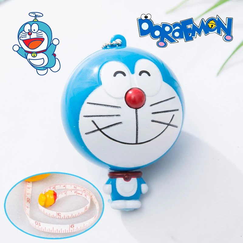 Doraemon Soft Ruler Keychain Cartoon Anime Tape Measure Childrens Measuring Equipment Tailor Tools Automatic Retractable Tape