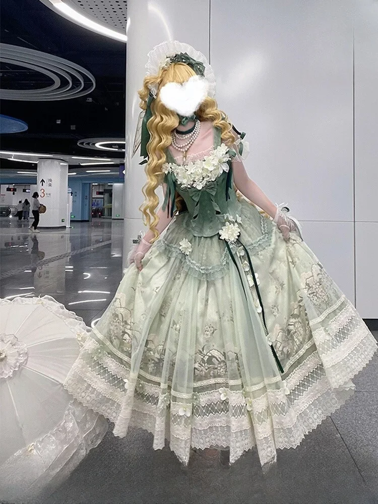 

Green sweet and cute birthday coming-of-age dress