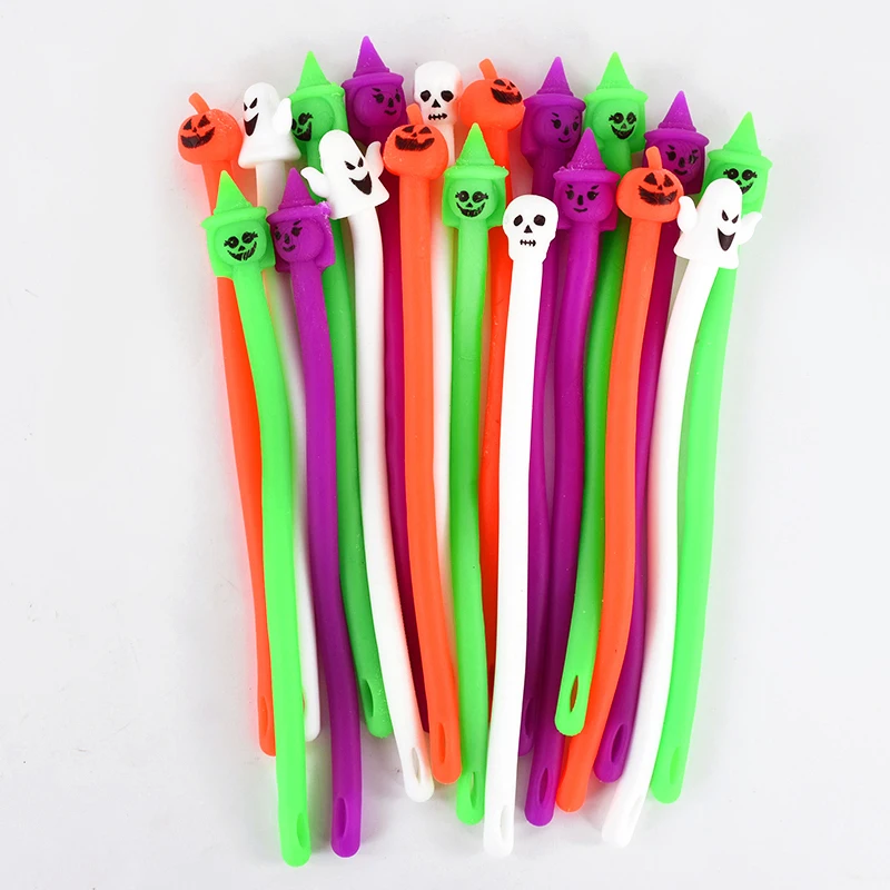 10Pcs Halloween Stretchy Strings Sensory Fidget Toy Trick or Treat Gift Bracelet Goodie Bag Filler Kids Birthday Party Favors