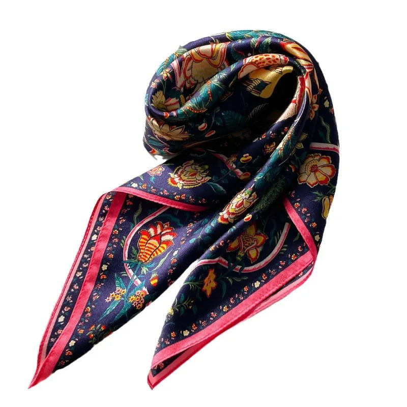 Fashion 100% Silk Satin Scarf Women Handkerchief Printed Bag Scarfs Female Square Head Bandana Small Neck Scarves For Ladies