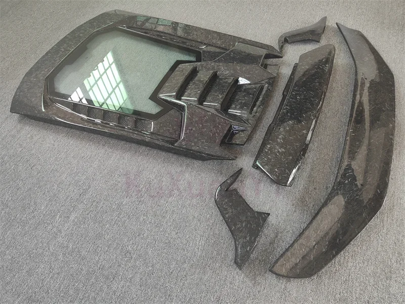 

LANOUT High quality carbon fiber forged pattern P-style rear bumper cover exhaust rear spoiler for Lamborghini LP580 LP610 body