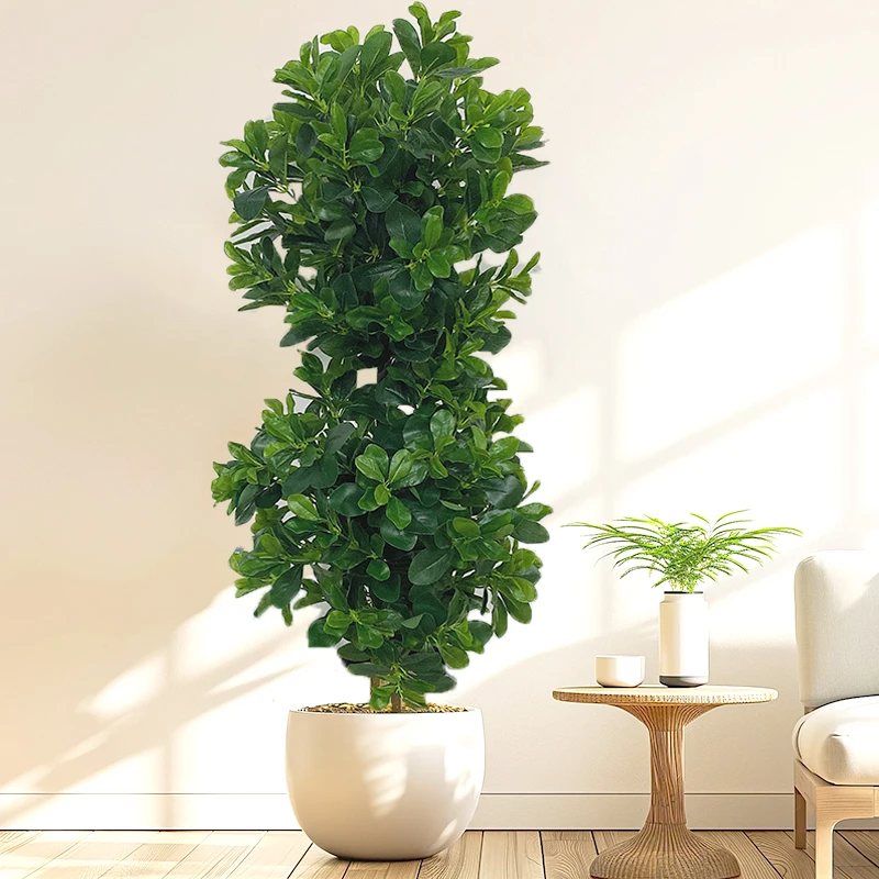 

2-5.6FT Artificial Ficus Tree Faux Palm Plants Real Touch Banyan Leafs Plastic Monstera Tree Fake Ficus Tree For Home Shop Decor