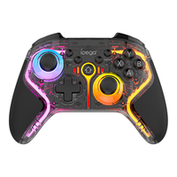 Ipega 9666T Bluetooth Game Controller RGB Colorful Transparency Gamepad For PC /Android /IOS Adjustable Dual Motor Vibration MFI