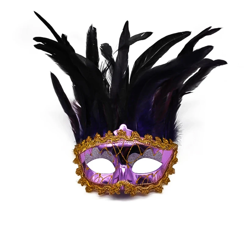 Feestmasker Gevederd Venetiaans masker Verenmasker Satijnen oogmasker voor Cosplay Bal Halloween