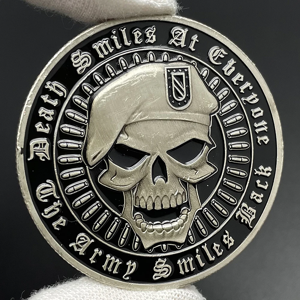 Skull Challenge Coin Death Smiles At Eberpone Coin Collectibles United States of America Department National Emblem Badge Medal