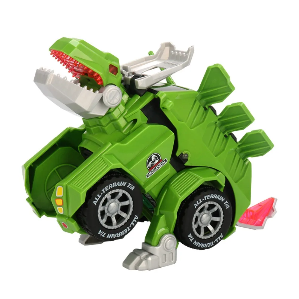 

Plastic Dinosaur Deformation Car Toys with Sound Light Automatic Transform Robot Model Craft Decor 2 in 1