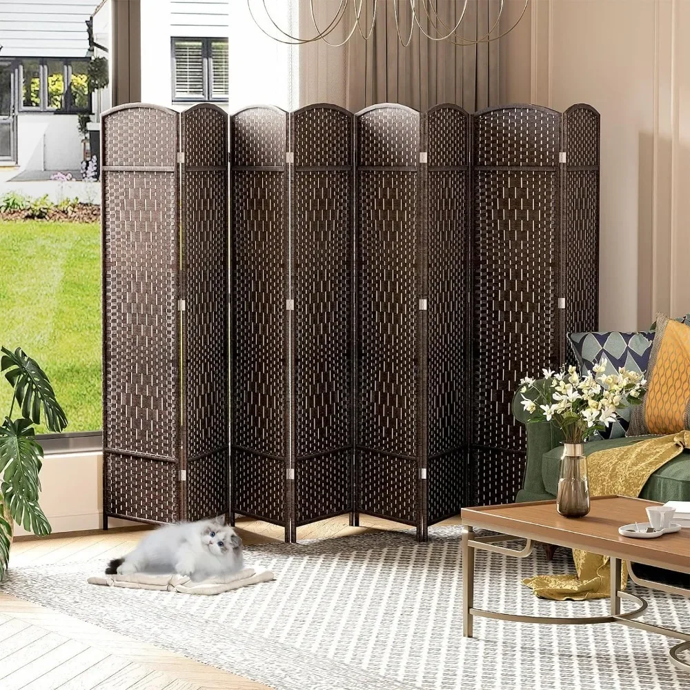 Room Divider Panels Folding Screen Freestanding Screen Partition Wall Hand-Woven 5.6 Ft Screens Dividers Portable Home Decor