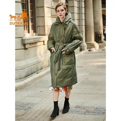 New Winter Women's Cotton Coat, 90% High-pile White Duck Down, High-end Luxury Waist Down Jacket with An Atmospheric Silhouette