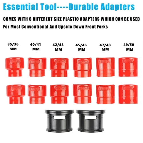 Imagen 2 del producto Kit de herramientas universales para controlador de sello de horquilla de motocicleta, juego de controlador de instalación de 14 Uds., adaptador de 35/36 40/41 42/43 45/46 47/48 49/50MM