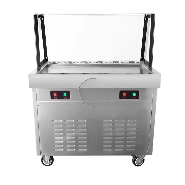

Popular 2000W fried ice cream machine stainless steel ice cream maker single pan ice cream roll machine
