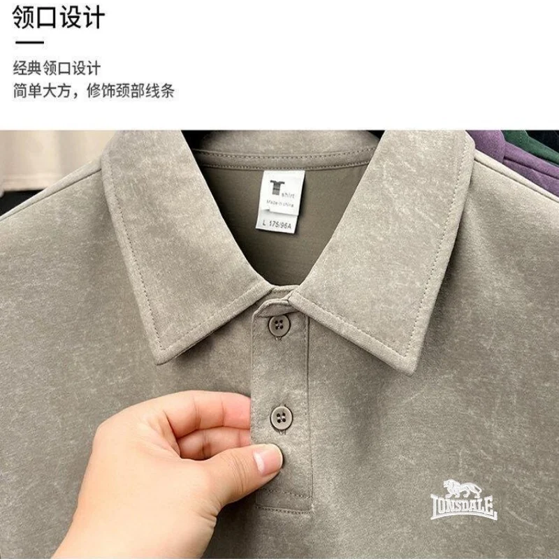 New summer men's high-quality pure cotton tie dye short sleeved polo shirt, trendy and fashionable casual sweat absorbing top