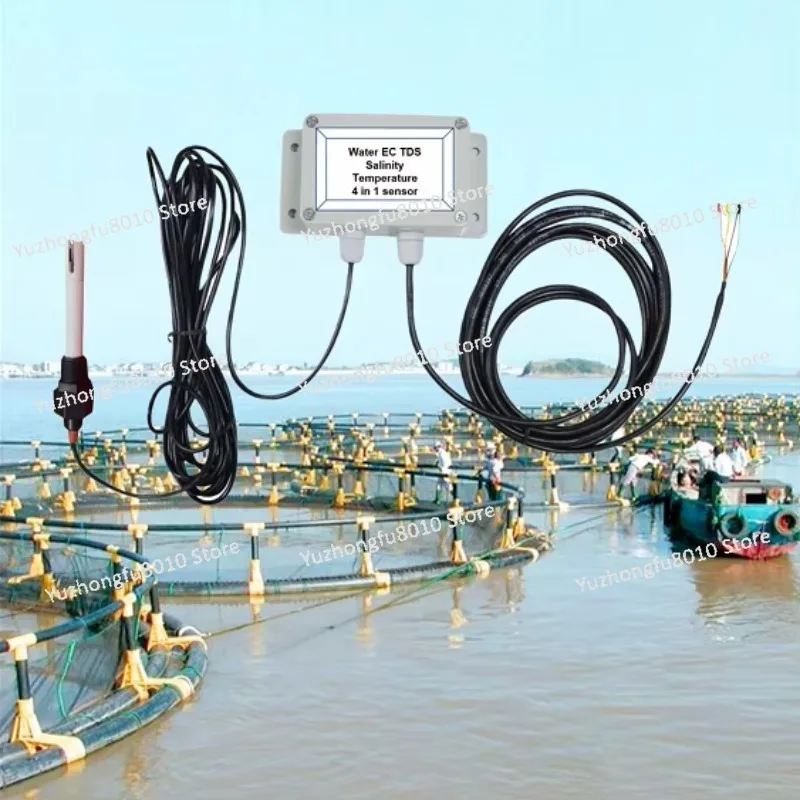 Online 4-20mA 0-5v 0-10v RS485 Digital Output Water EC Sensor