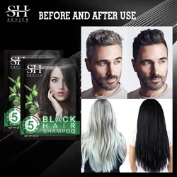 Sevich 25ml Black Hair Shampoo for Hair Dye Gel  5 Color Hair Color Gel 5 Minutes Grey White Hair Removal Dye Darkening Shiny