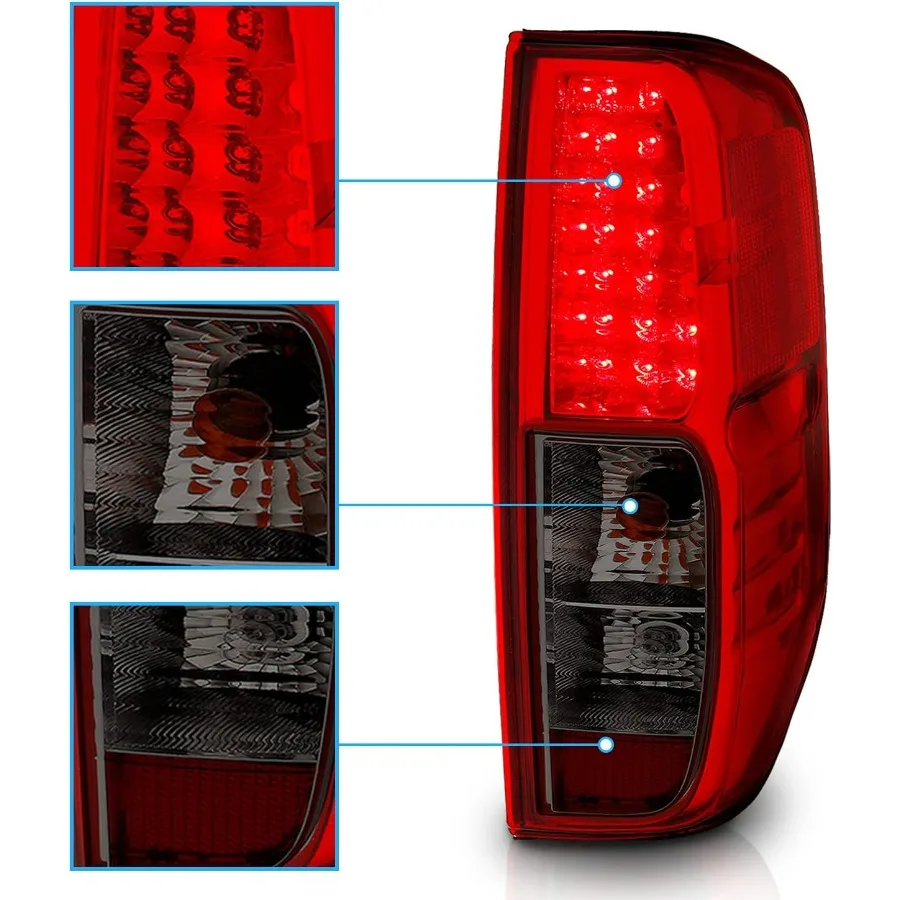 ل 2005-2021 نيسان فرونتير 2009-2012 خط الاستواء الدخان الأحمر LED استبدال الفرامل أضواء خلفية الجمعية مجموعة-الركاب والسائق #4