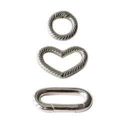 Solid 925 Sterling Silver Spring Rings, Spring Snap Clip Hooks silver Metal Split Rings Small Clamp Clasp for Jewelry Making