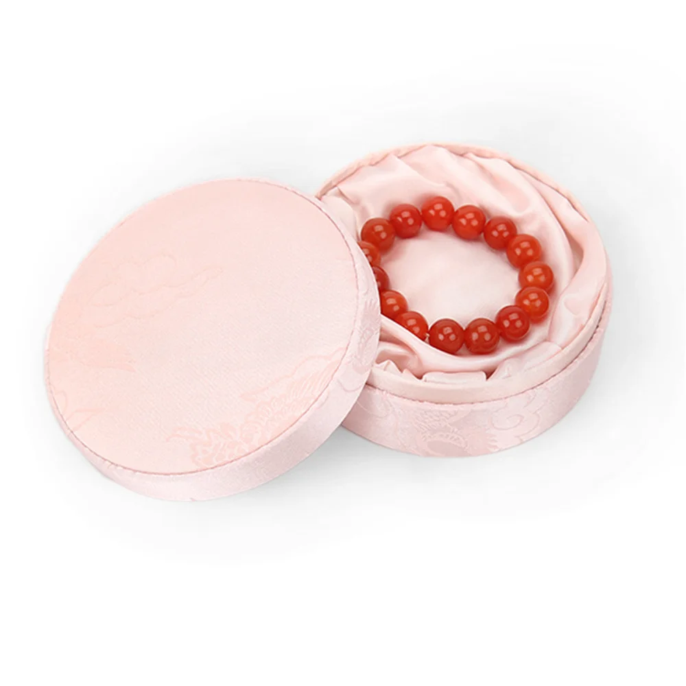 

Premium Embroidered Bangle Bracelet Box Traditional Retro Chinese Style Round Packaging Exquisite Gift Box