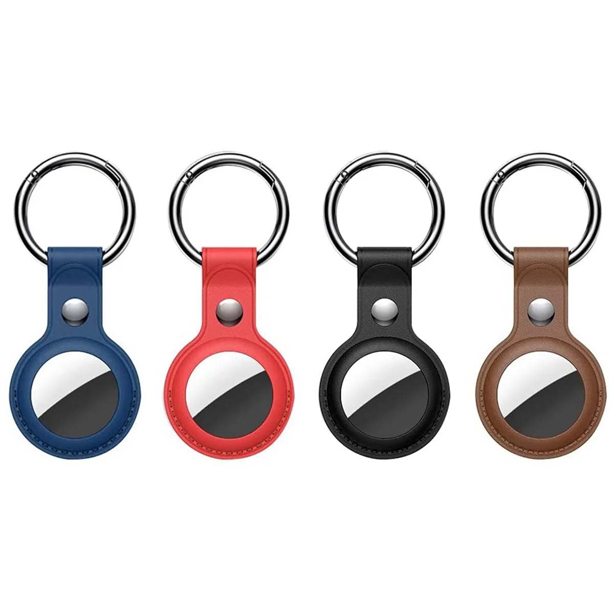 4-Pack Protective Holder for AirTag Case,For Air Tag Case Leather with Keychain, For Air Tag Accessories Portable Case