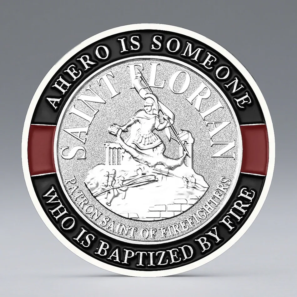 Patron Saint of Firefighters Commemorative Coin A Hero Is Someone Gold Plated Collectible Coins