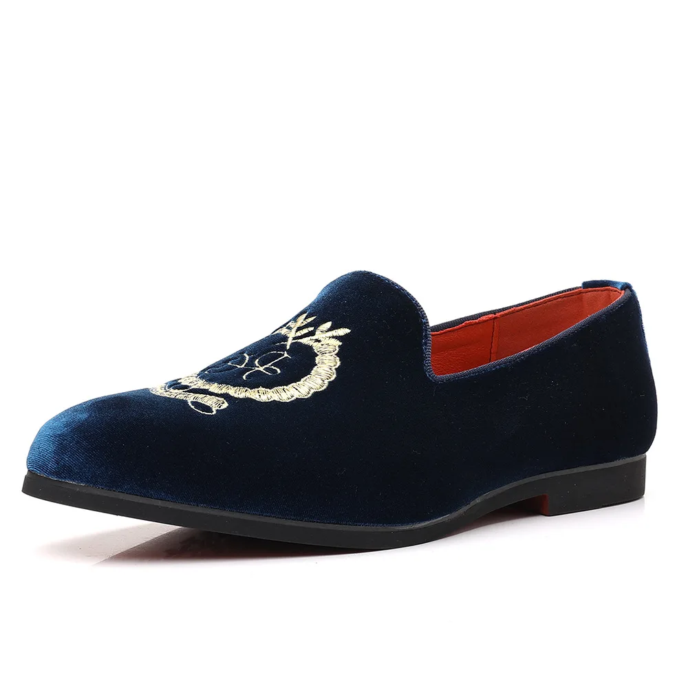 Men's Loafers Slip-On Dress Shoes Blue Black Red
