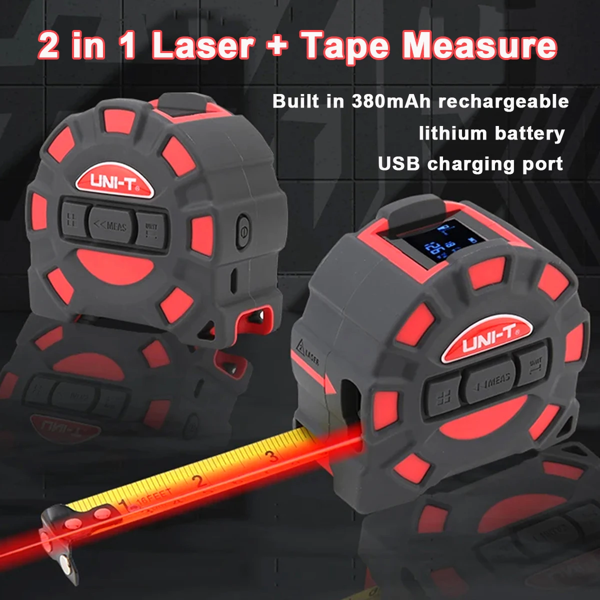 Laser Distance Meter 2 In 1 Tape - Fita Métrica a Laser UNI-T 2