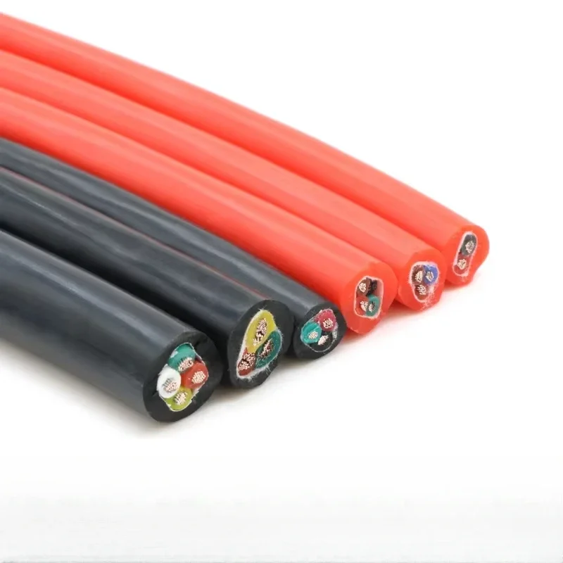 2 3 4 5 Core Flexible Silicone Rubber Cable14 15 17 18 20 22 AWG Insulated High Temperature Power Copper Cable Sheath Wire 10M