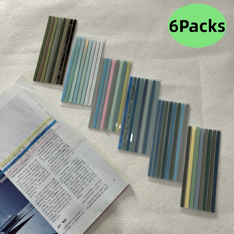 6Packs Morandi Colors Sticky Note Tabs for Book Annotation, File Classification Index Stickers, for School and Office Supplies