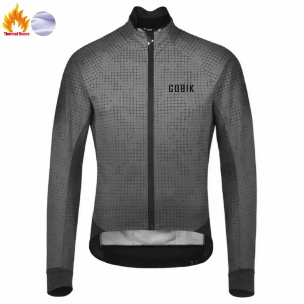 

Cobik Men Cycling Wear Winter Wool Jacket Cycle High Collar Thermal Fleece Long Sleeve Jerseys Maillot Ciclismo Bike Clothing