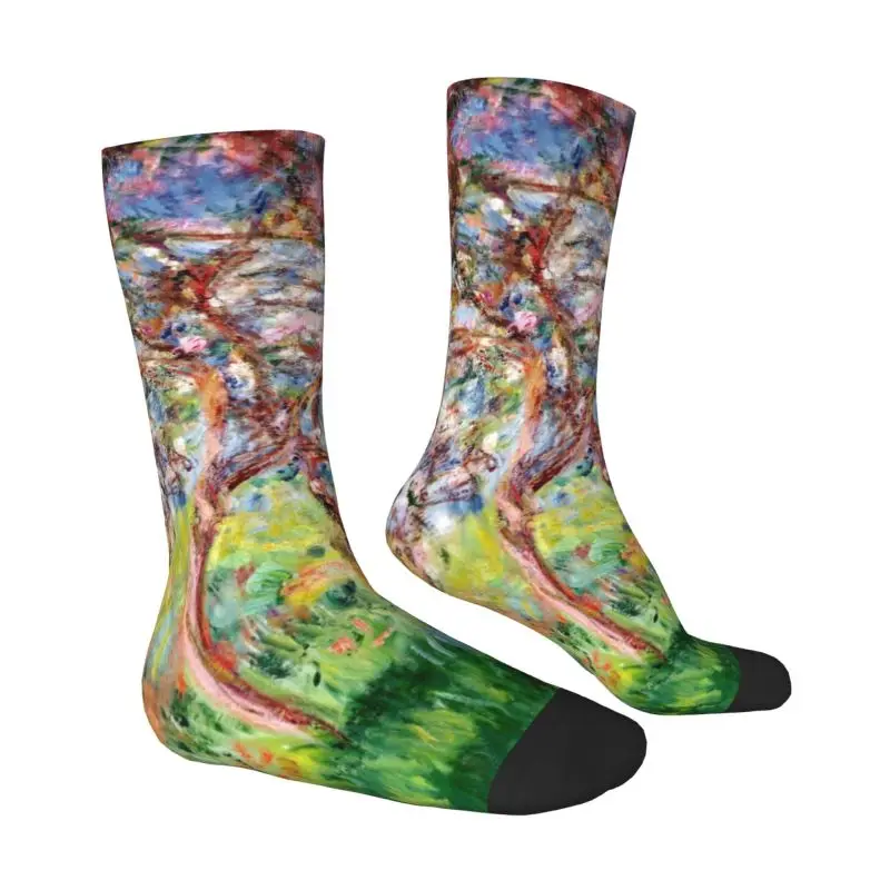 Custom Funny Claude Monet Springtime Socks Men Women Warm 3D Printed Impressionist Art Football Sports Socks