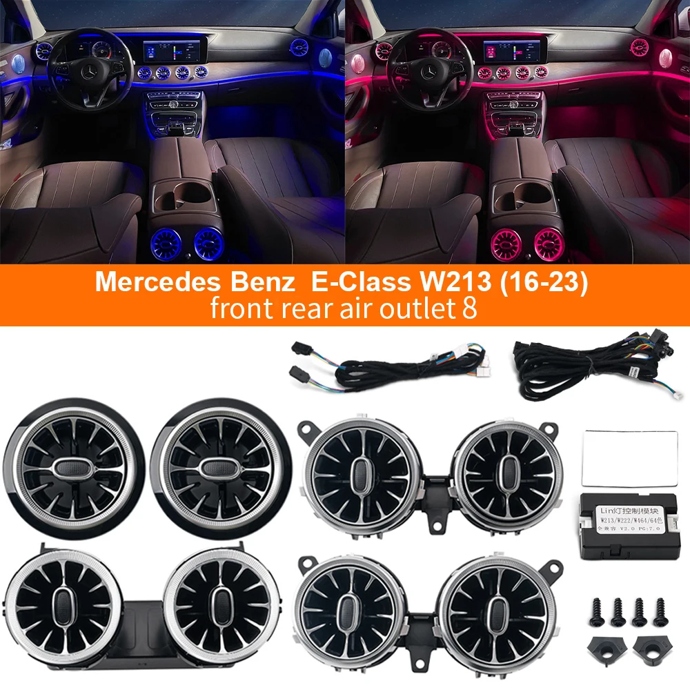 Für Benz W205 C-Klasse GLC X253 W213 E W222 S C117/GLA X156/W176 W177 C118 Turbinendüsen-Luftauslass mit Ambientelicht Auto-Nachrüstsatz