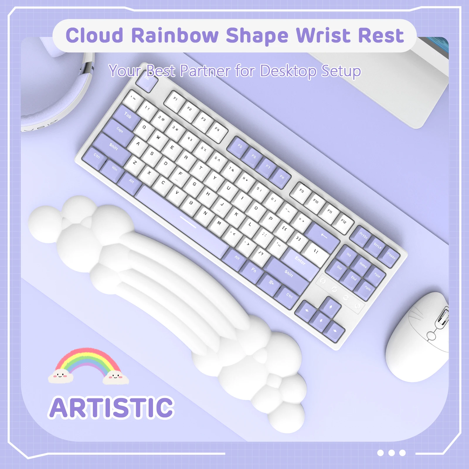 Laptop Accessories For Wrist Support - Cloud Keyboard Wrist Rest Pad Support