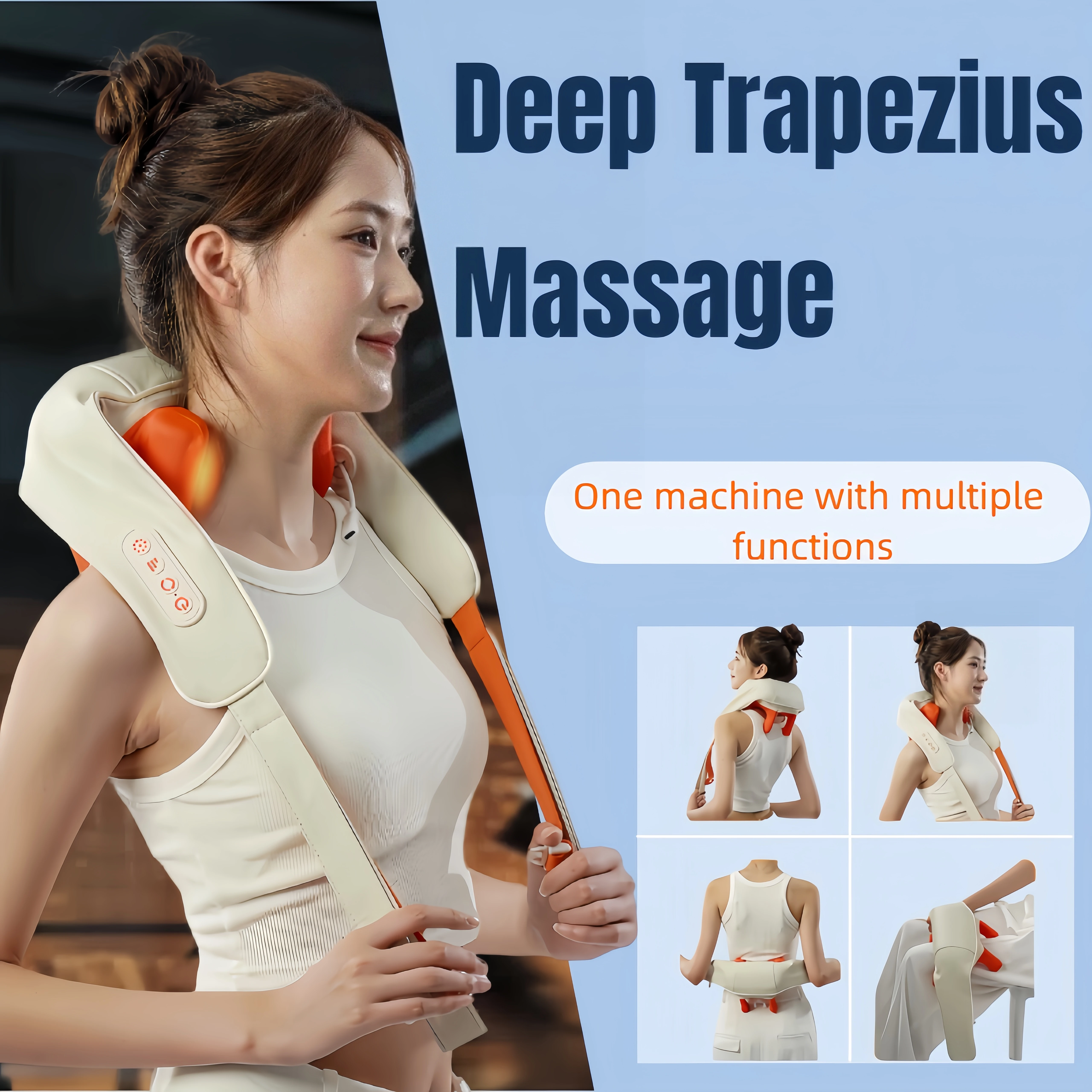 New Portable Mini Relaxer Dredge Kneading Smart Electric Wrap Heated Trapezius Muscle Neck Multifunctional Shiatsu Massage Shawl