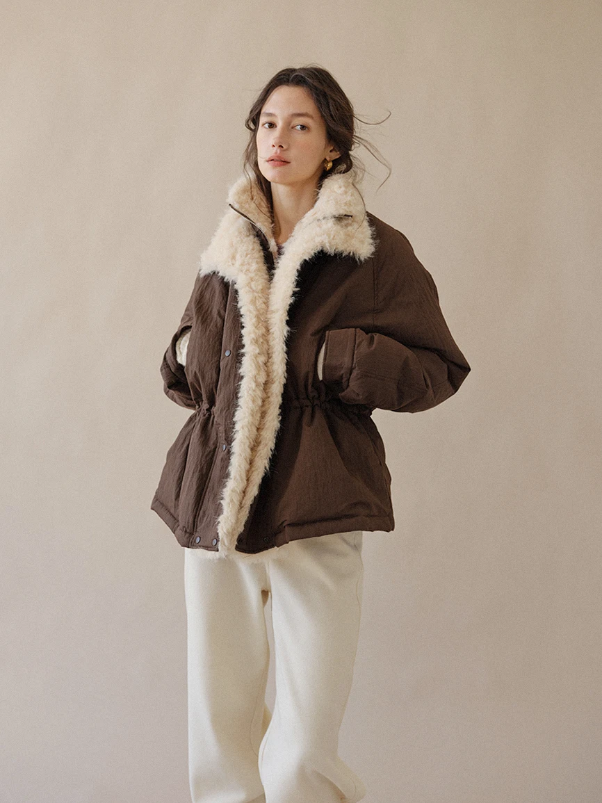 

North Country Letter Winter New 90 White Du down Barn Sle Fake Fur Parka down Jaet Women's Coat Thi Long Sve Warm