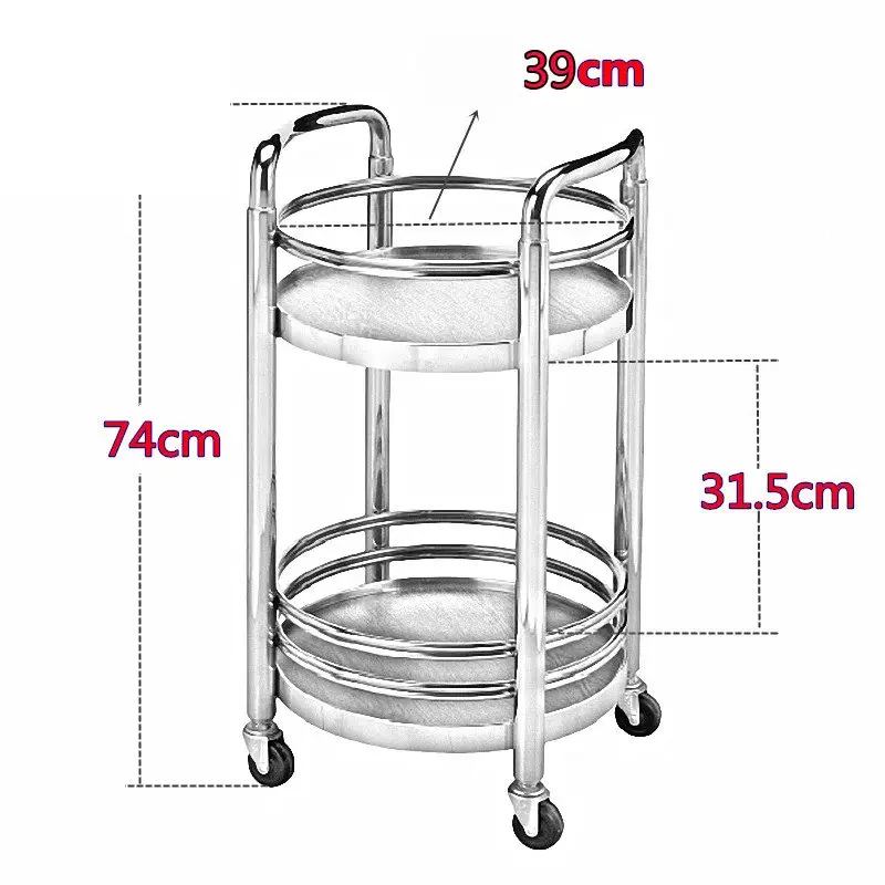 de comedor redondo para el hogar, carrito para té, mesa de té pequeña, carrito para vino dorado de 2 niveles