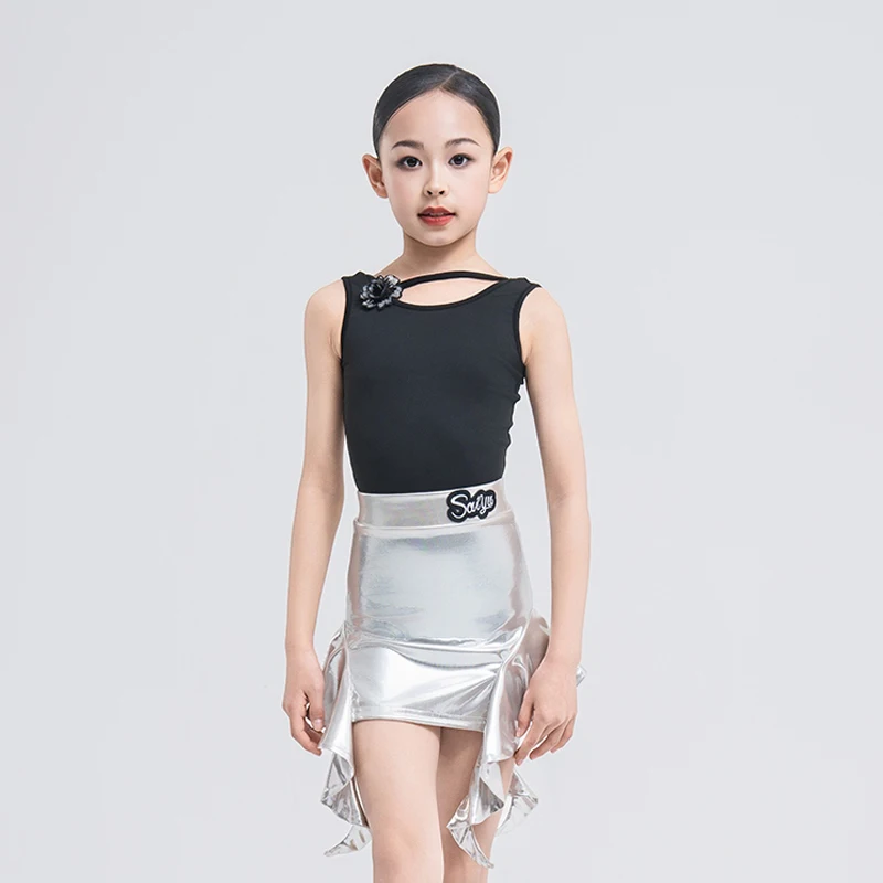 

2025 New Latin Dance Costume Girls Tango Waltz Dancing Performance Clothes Children Line Dance Clothing Modern Dancewear XH2832